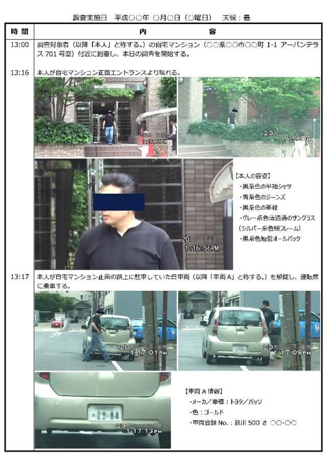 自宅から出る対象者、名古屋探偵事務所の浮気調査の報告書1.jpg