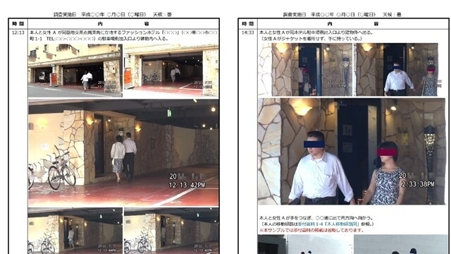 名古屋探偵事務所の「安心して使える」浮気調査報告書 