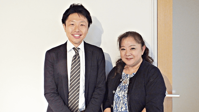 名古屋探偵事務所の加藤なぎさ代表と弁護士法人小山・古澤・早瀬の早瀬晋平弁護士が並ぶ写真で、『困っている人を何とかしてあげたい』という思いを共有し、2012年から協力関係を築き、調査後もお客様が安心して次の一歩を踏み出せるよう連携して問題解決を支えている専門家同士の信頼関係を象徴する画像。