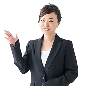 料金内にてお客様に提供できる内容を案内する女性